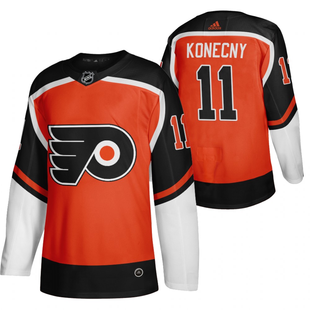 2021 Adidias Philadelphia Flyers #11 Travis Konecny Orange Men Reverse Retro Alternate NHL Jersey->new york islanders->NHL Jersey